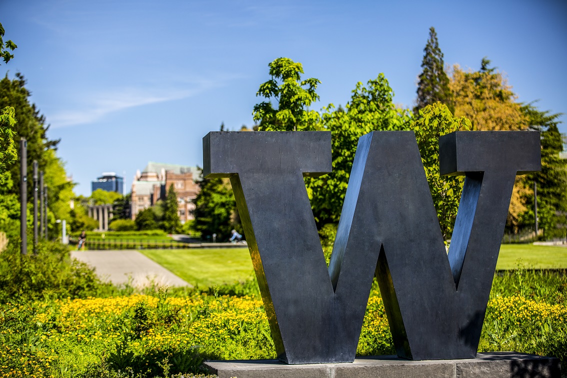 W statue on campus
