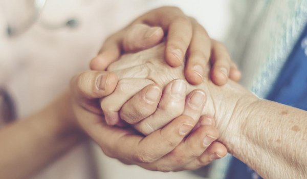 Palliative care - hands clasped